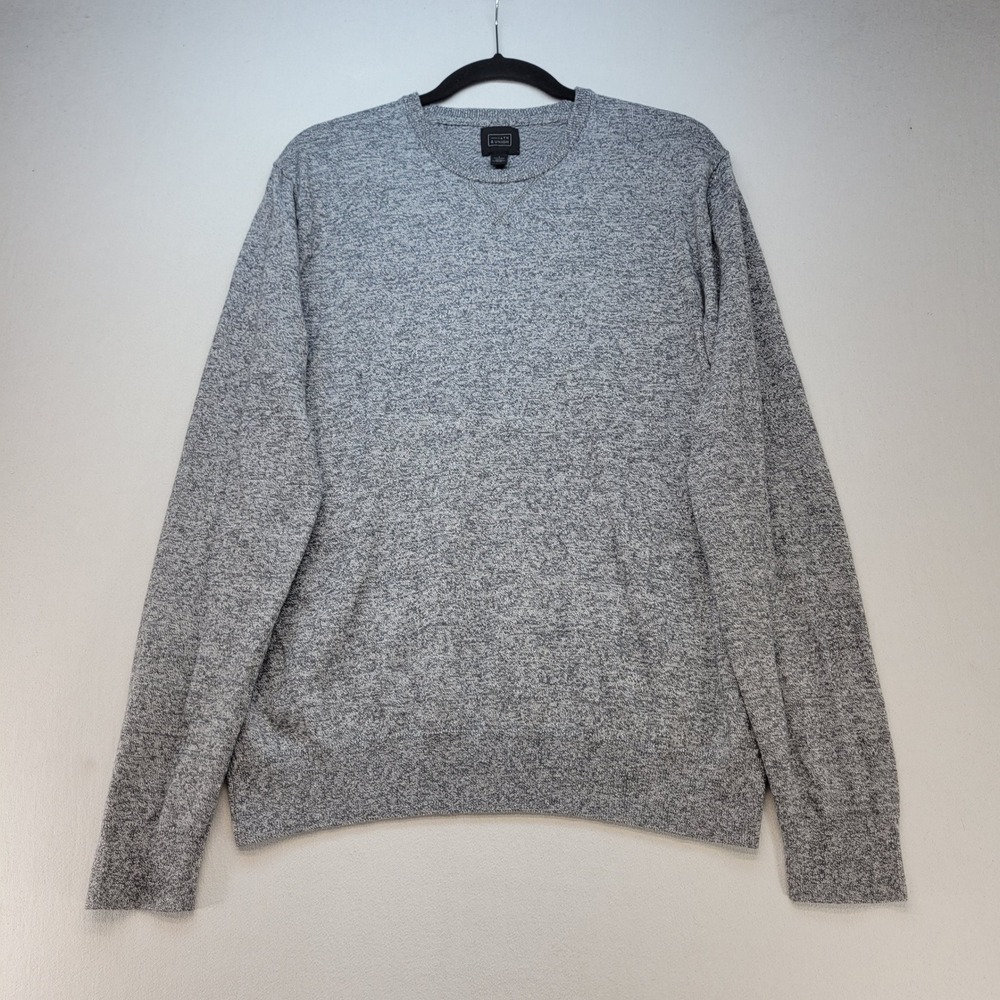14th & Union Sweater Mens Large Gray Casual Cotton Cashmere Blend Crewneck